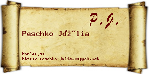 Peschko Júlia névjegykártya